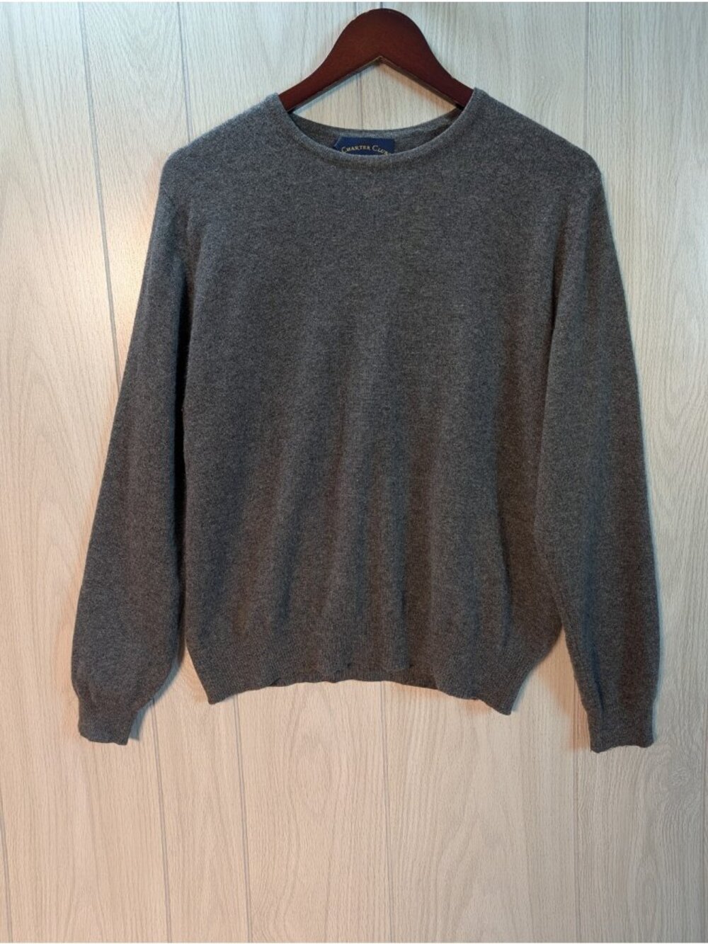 Charter Club Cashmere Sweater Womens/Men Sz: L Gray Crewneck Pullover Soft Knit
